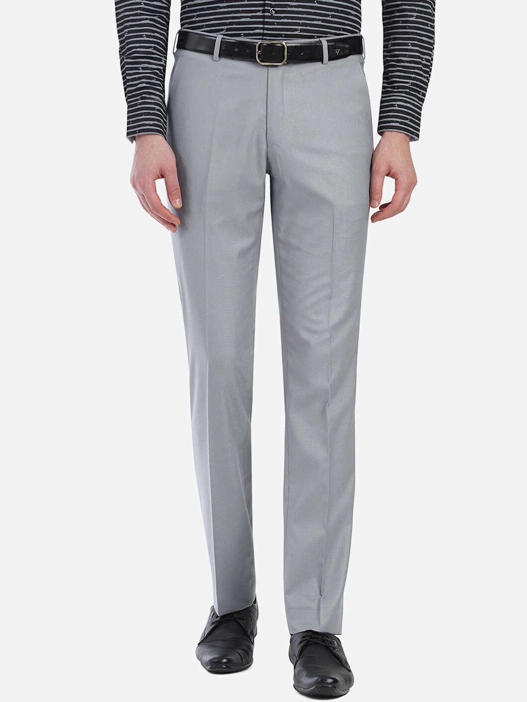 

Greenfibre Men Grey Custom Slim Fit Trousers