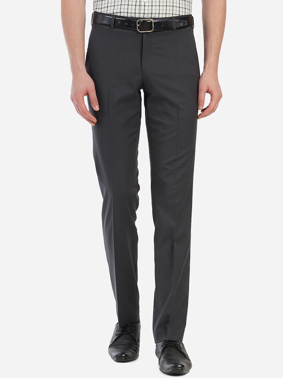 

Greenfibre Men Grey Custom Slim Fit Trousers