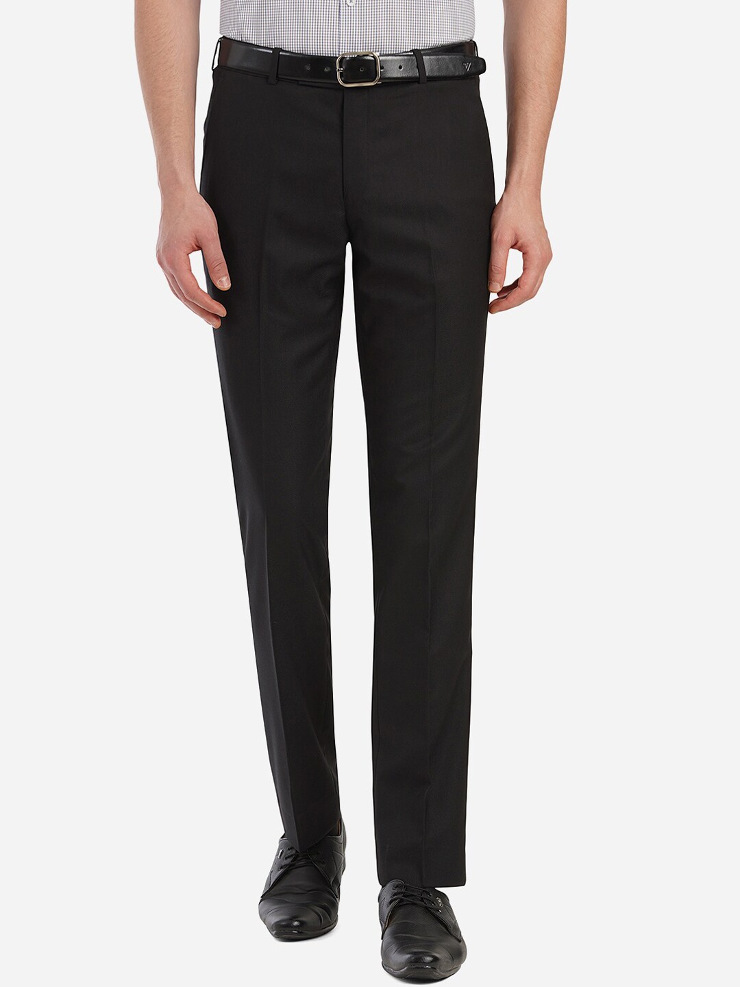 

Greenfibre Men Black Custom Slim Fit Trousers