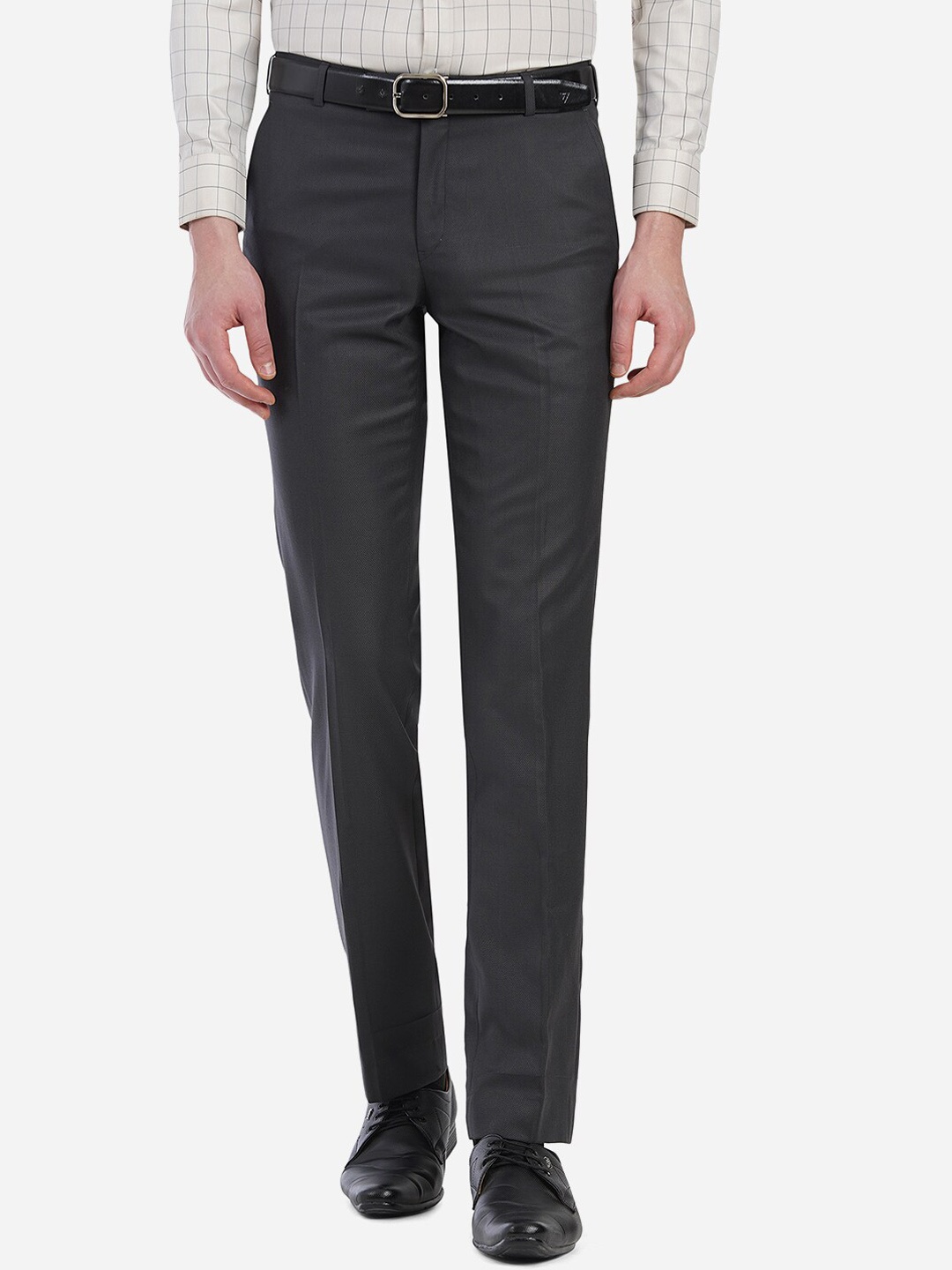 

Greenfibre Men Grey Custom Slim Fit Trousers