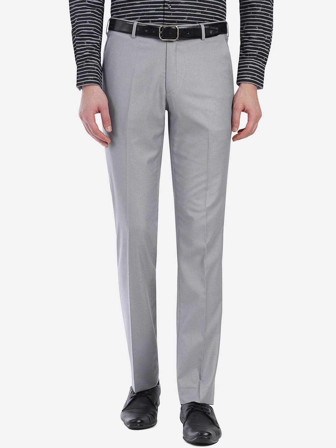

Greenfibre Men Grey Custom Slim Fit Trousers