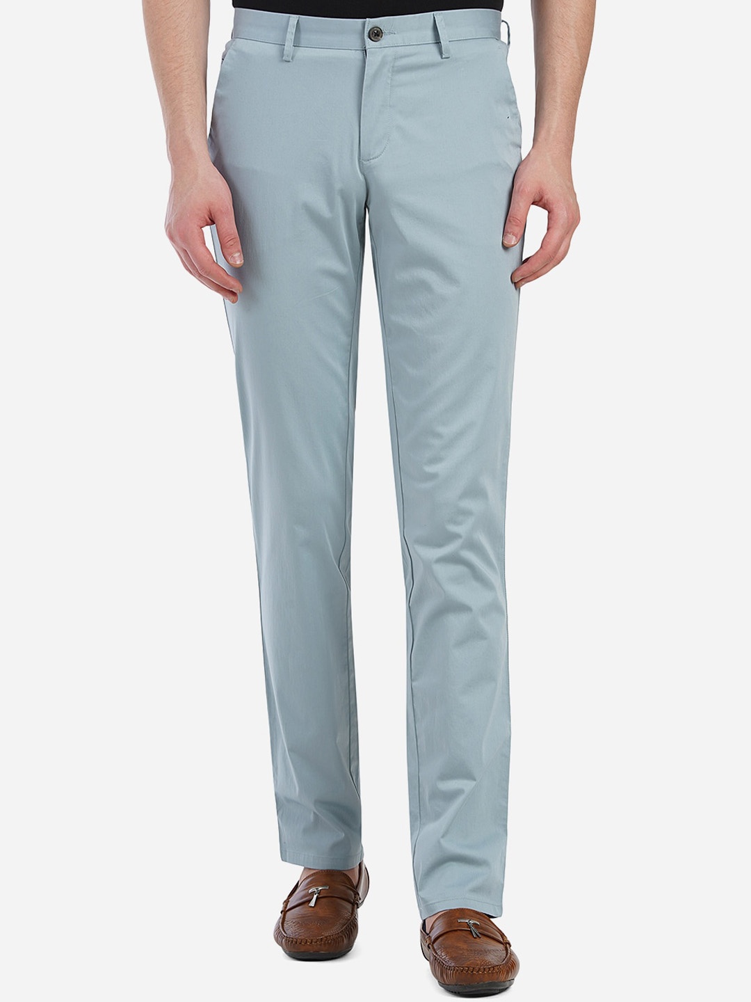 

JADE BLUE Men Blue Custom Trousers