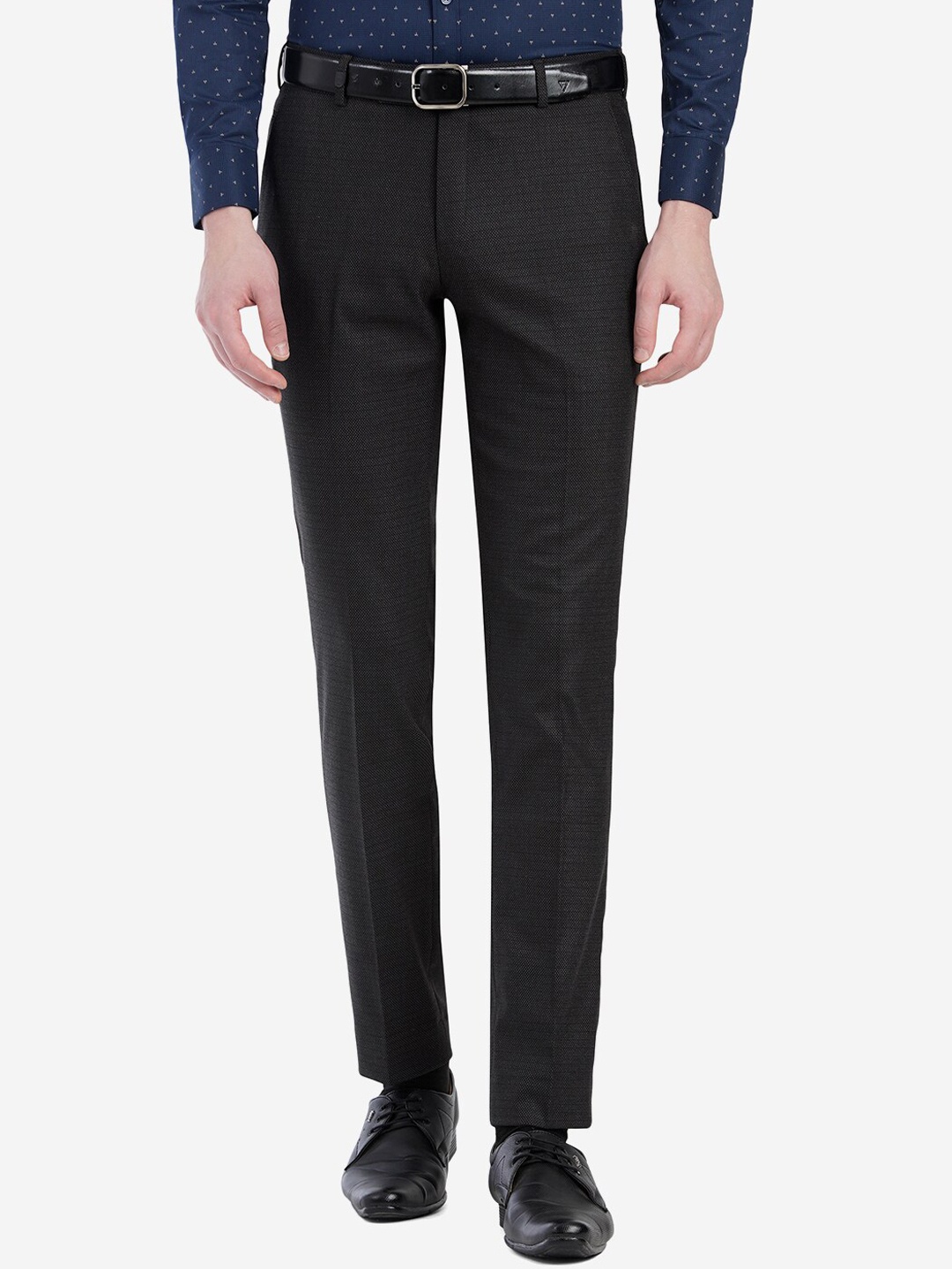 

JADE BLUE Men Black Custom Skinny Fit Trousers