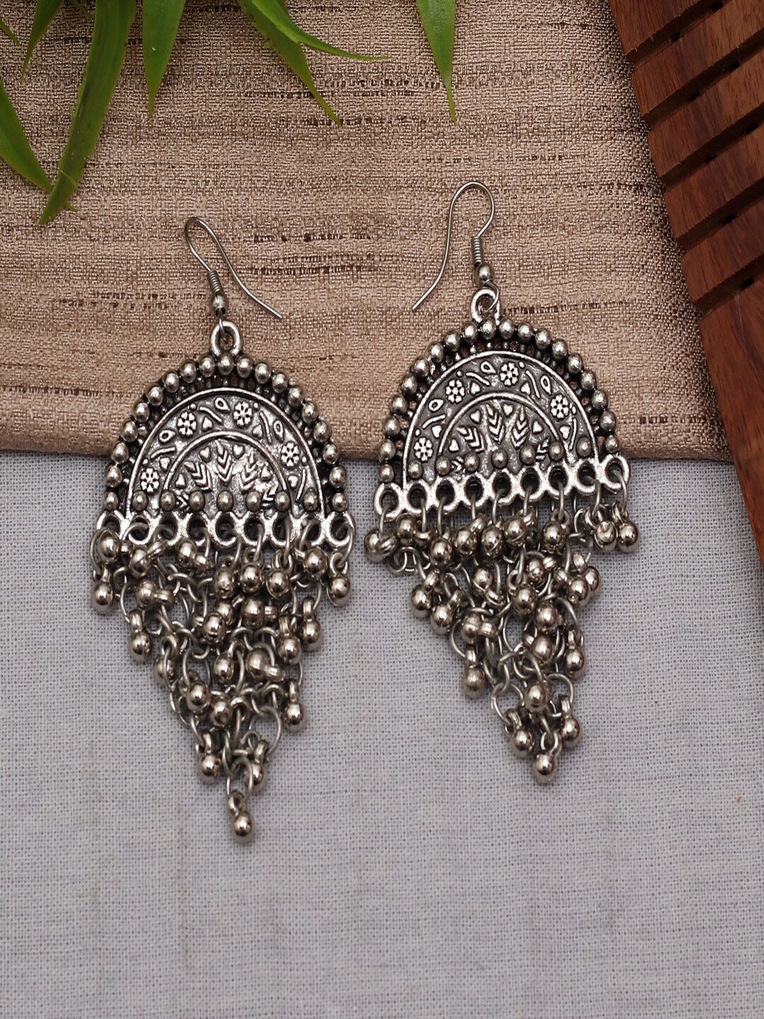 

Ethonica Silver-Toned Classic Drop Earrings