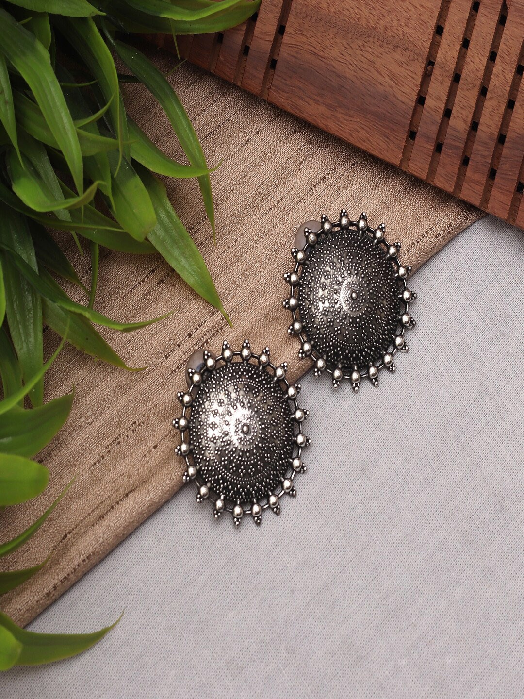 

Ethonica Silver-Toned Classic Studs Earrings