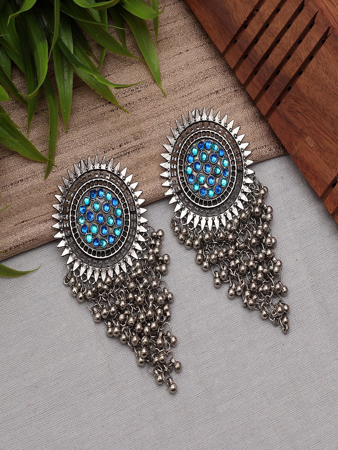 

Ethonica Silver-Toned Classic Drop Earrings