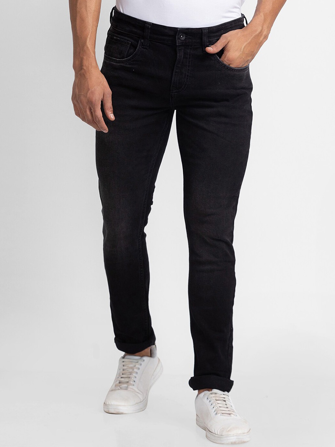 

SPYKAR Men Black Slim Fit Low-Rise Jeans