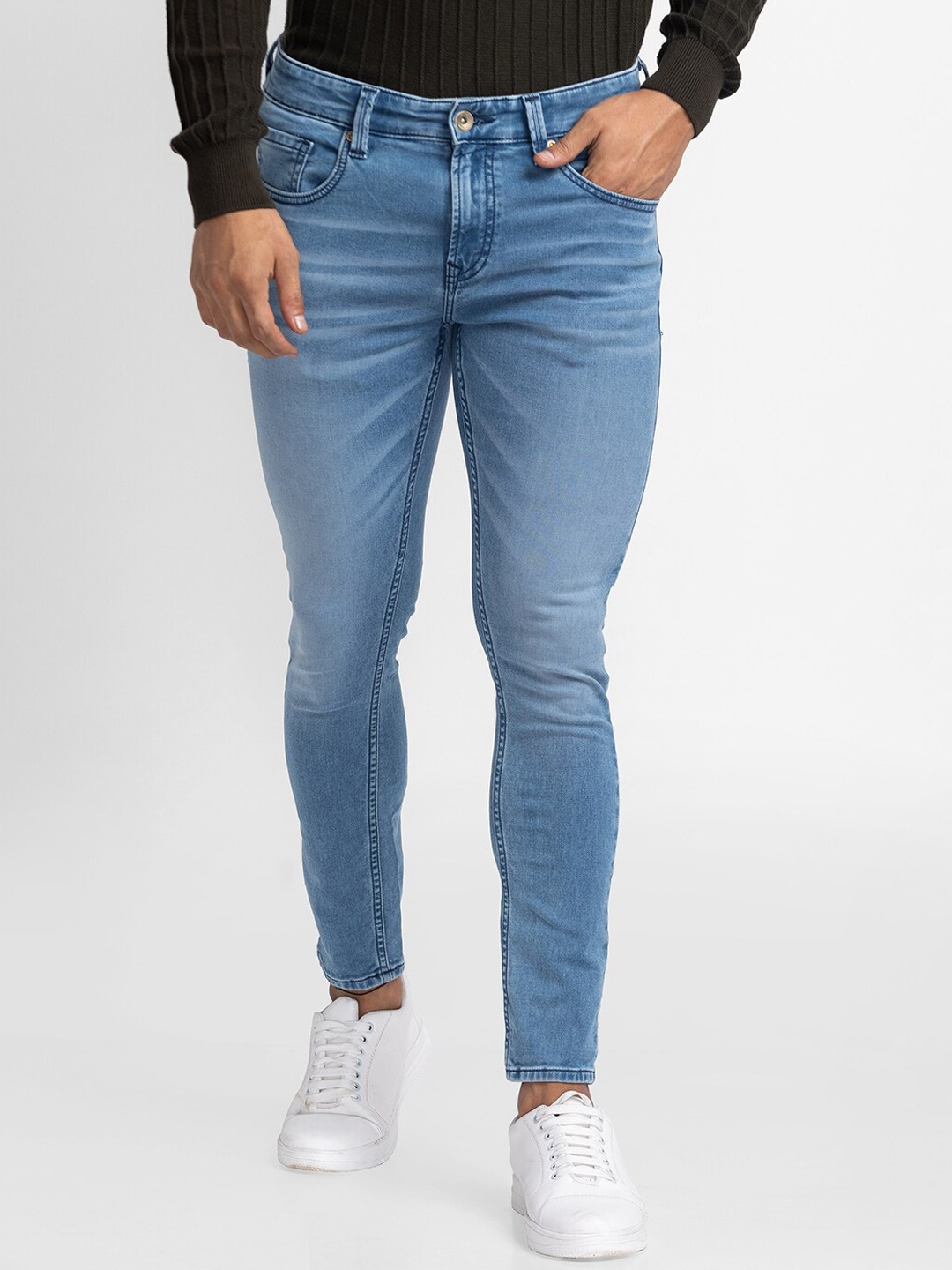 

SPYKAR Men Blue Tapered Fit Heavy Fade Jeans