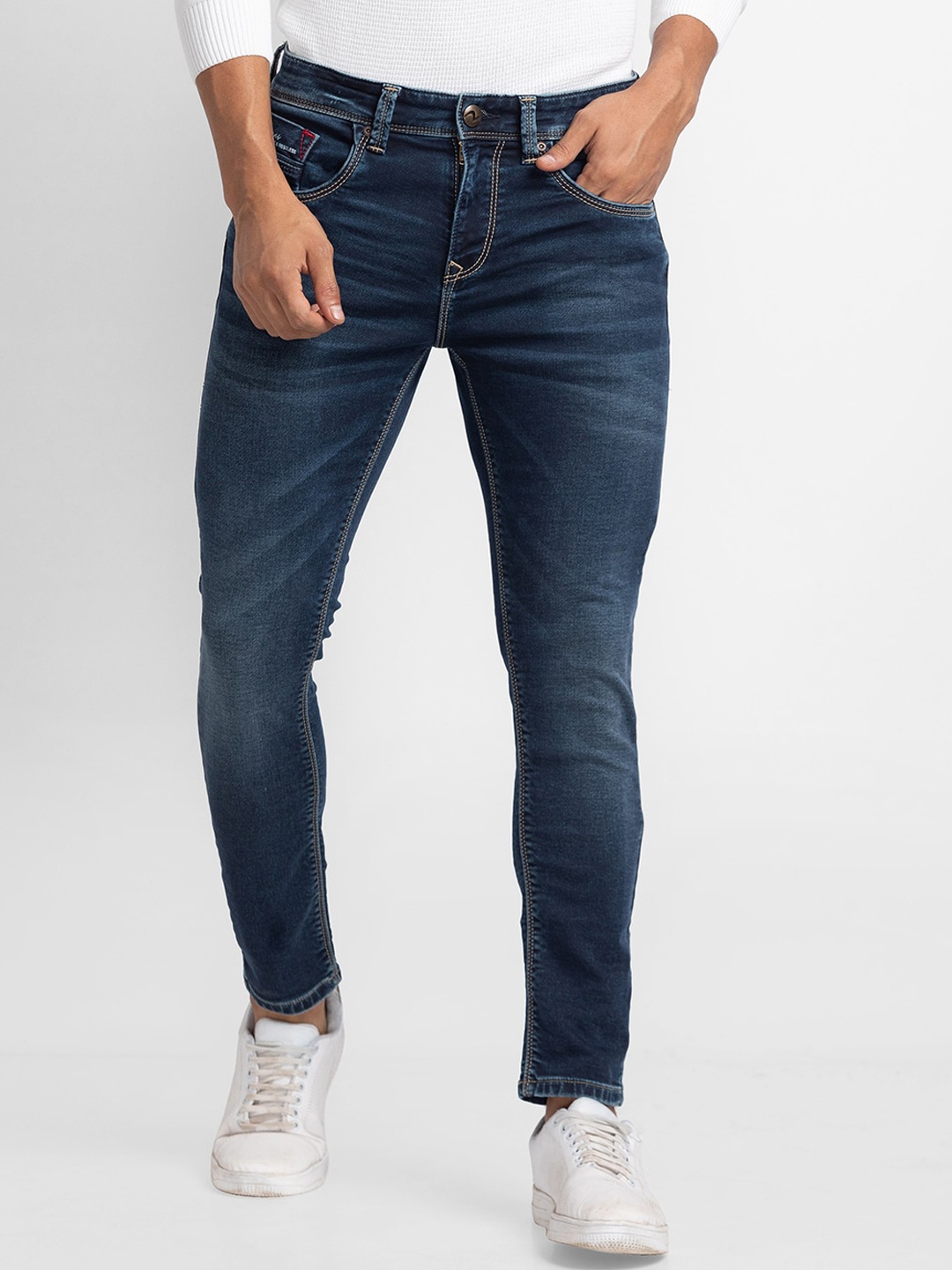 

SPYKAR Men Blue Tapered Fit Light Fade Jeans