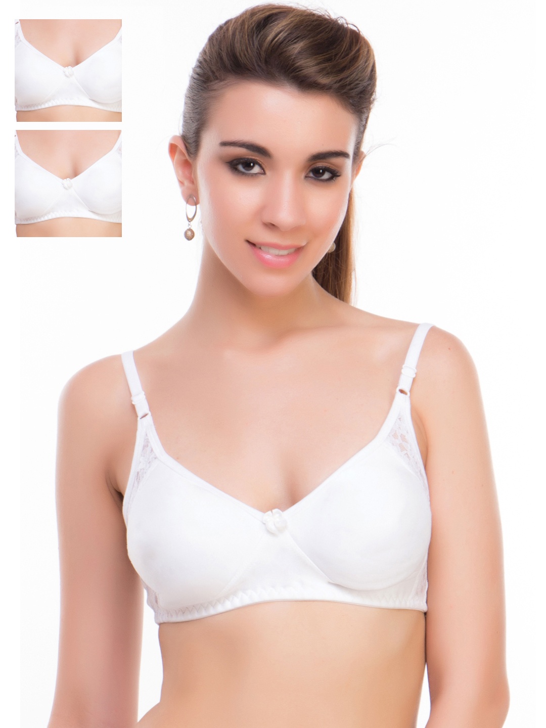 

Lady Lyka Pack of 3 Full-Coverage T-shirt Bras JULIET-3CMB-WHT, White