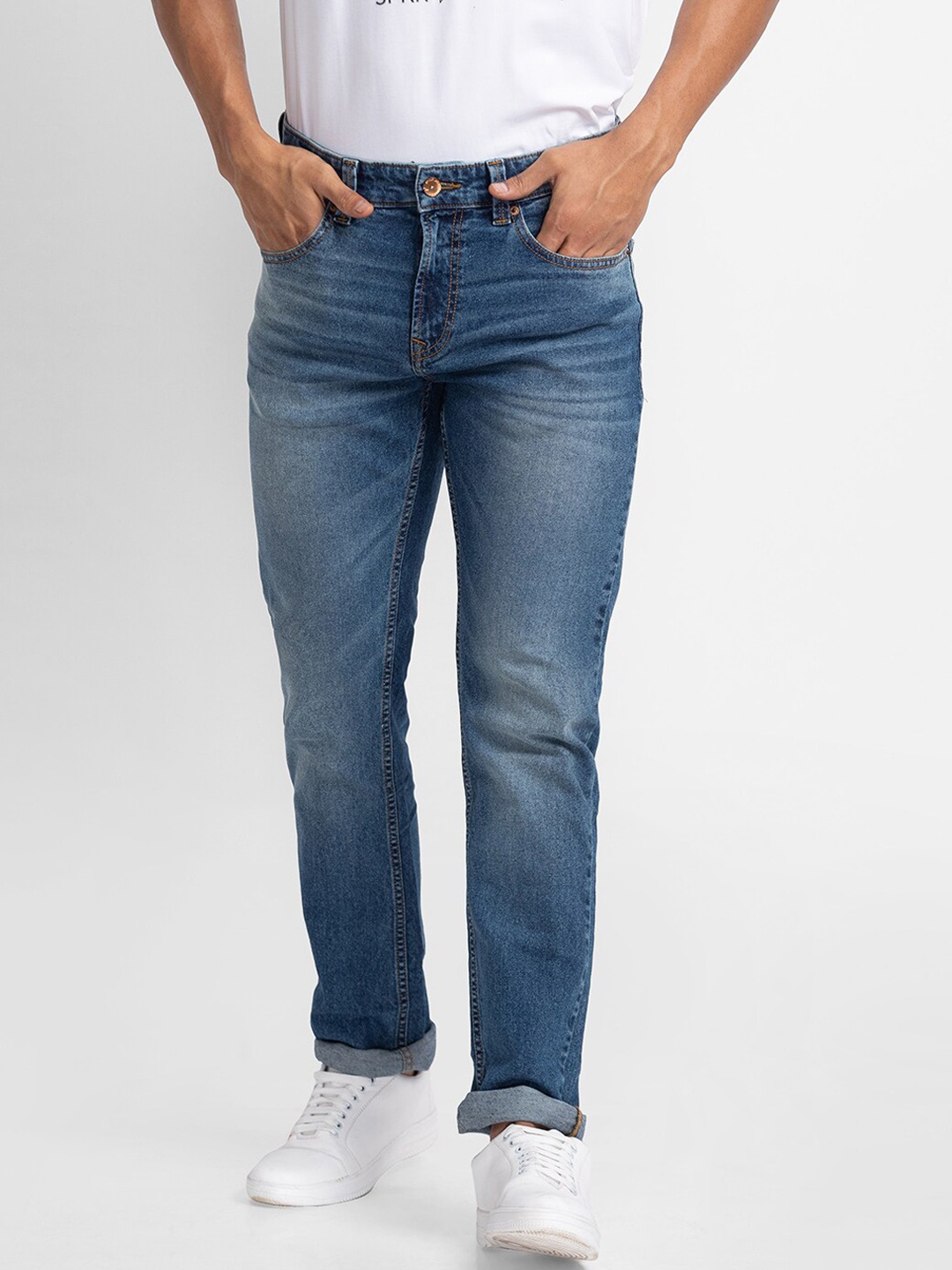 

SPYKAR Men Blue Relaxed Fit Low-Rise Heavy Fade Jeans