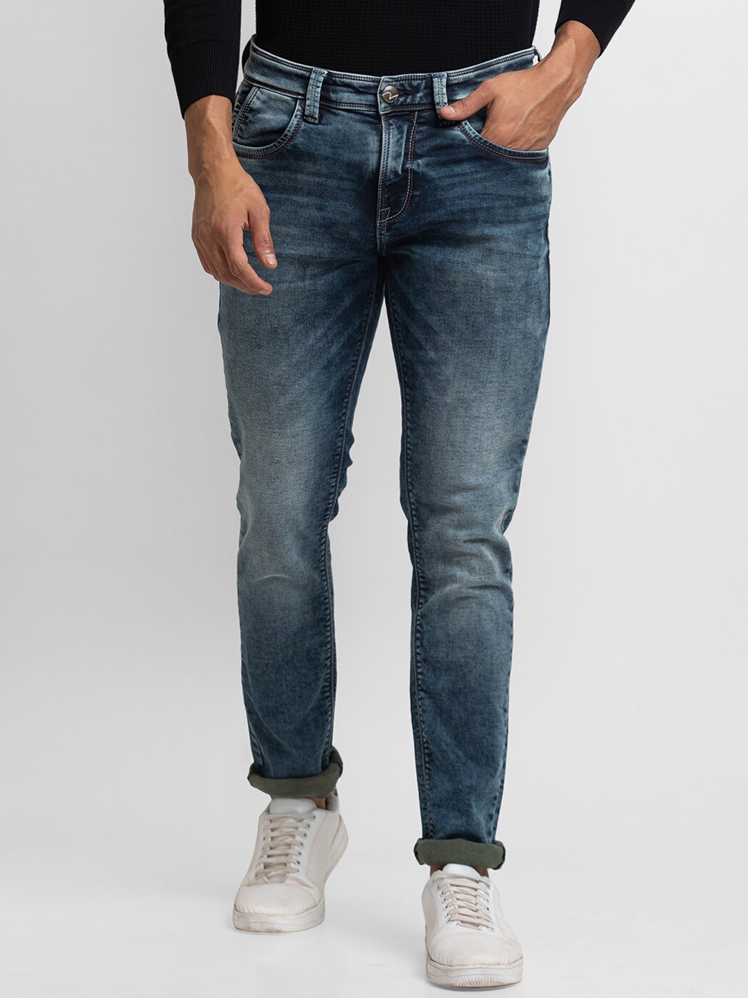 

SPYKAR Men Blue Relaxed Fit High-Rise Heavy Fade Jeans