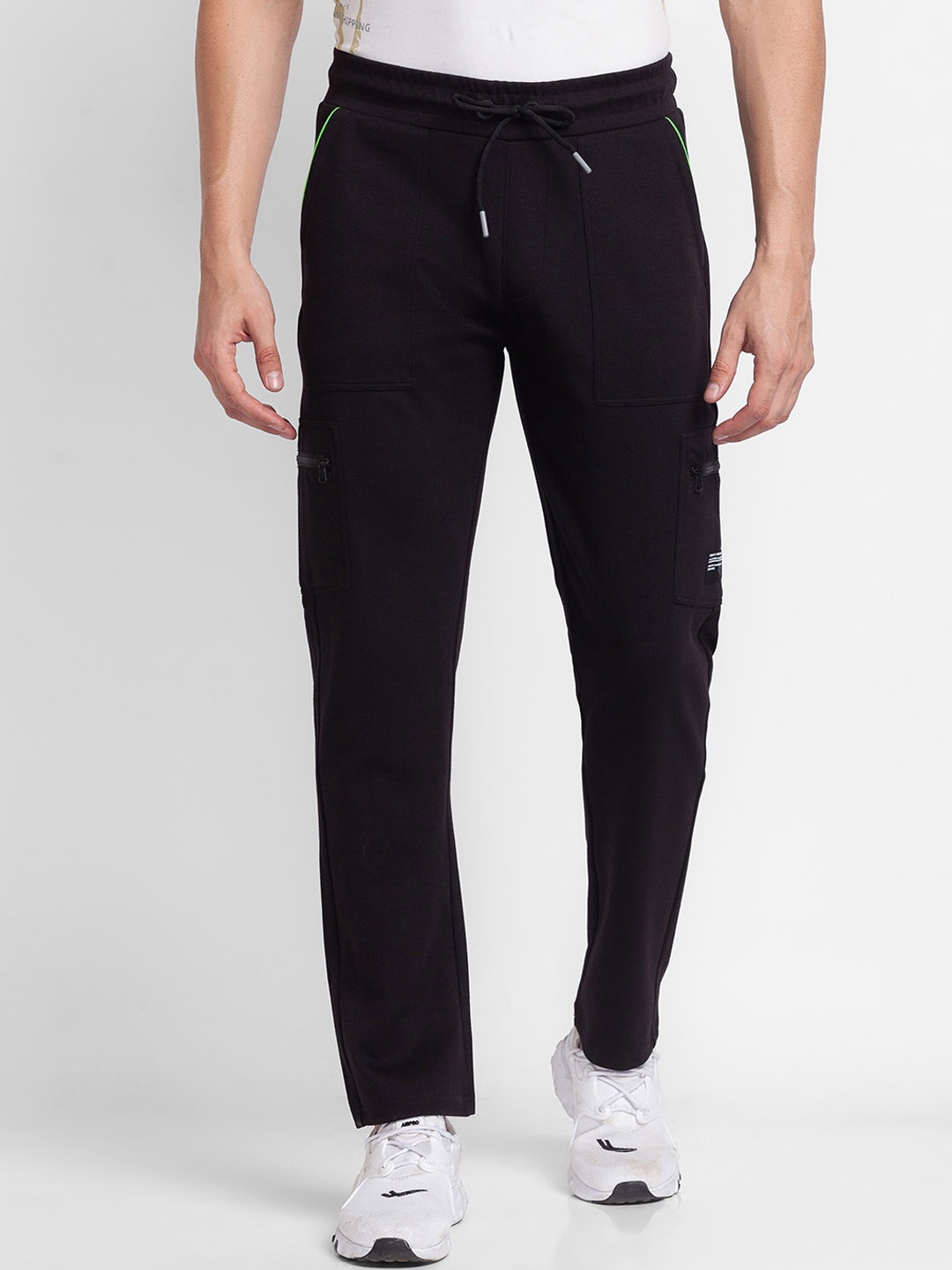 

SPYKAR Men Black Solid Cotton Slim-Fit Track Pants