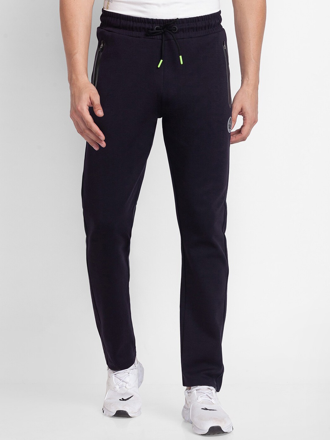 

SPYKAR Men Navy Blue Solid Slim-Fit Cotton Track Pants