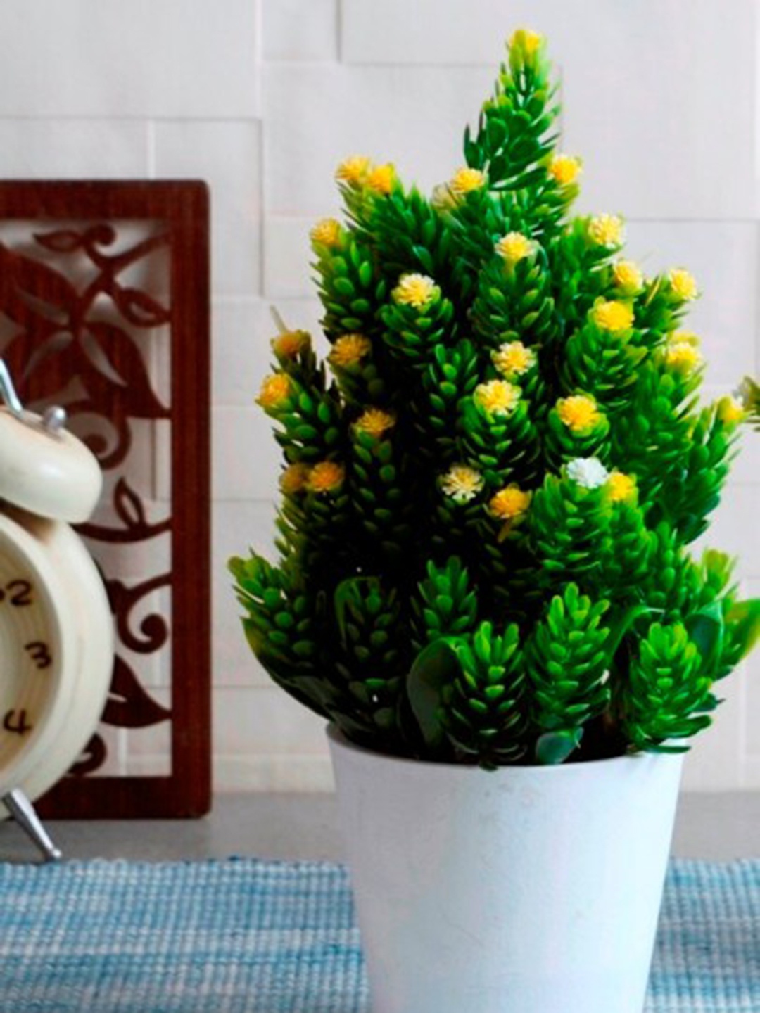 

House Of Accessories Green & Yellow Artificial Potted Plants