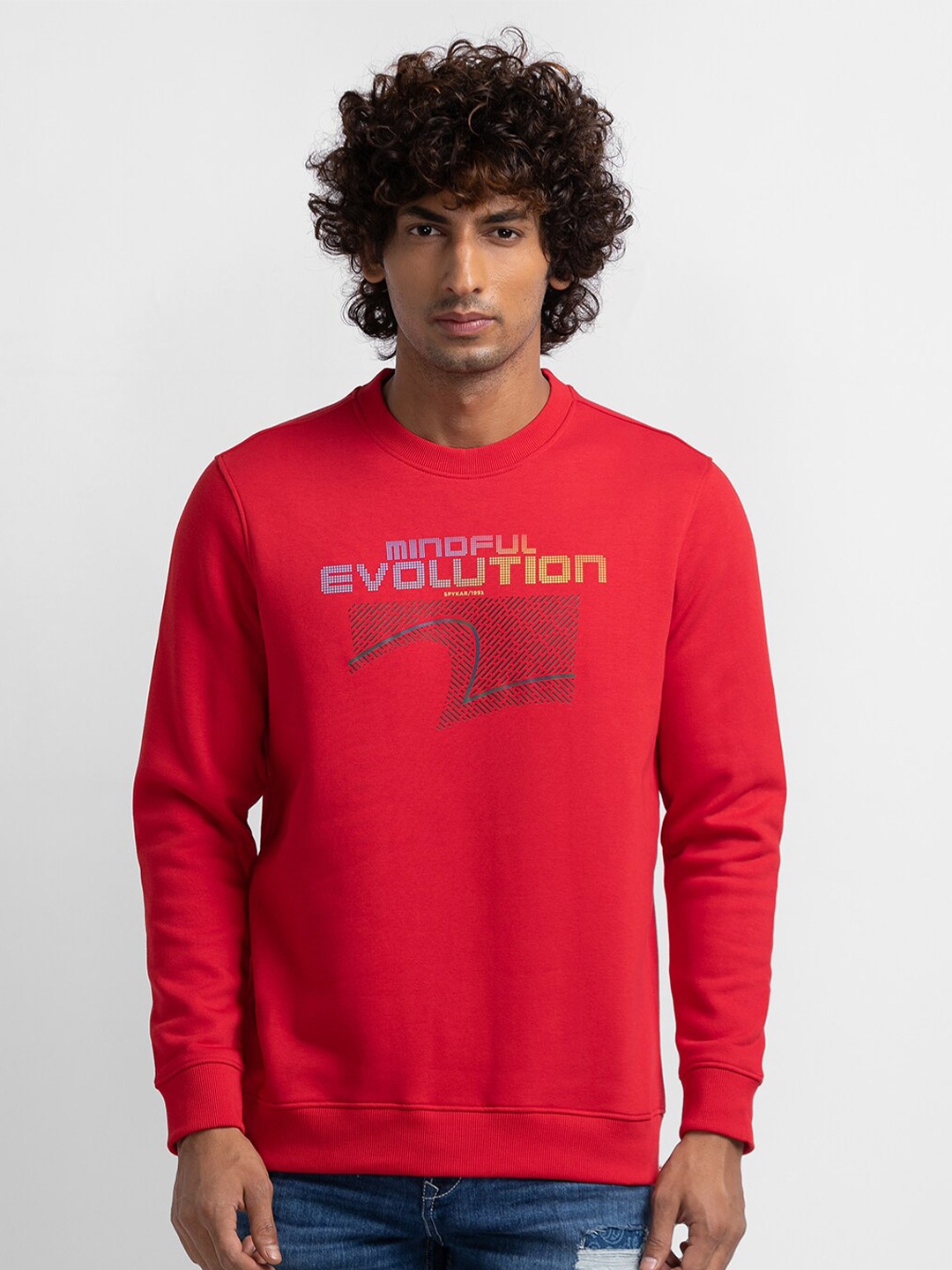 

SPYKAR Men Red Printed Sweatshirt