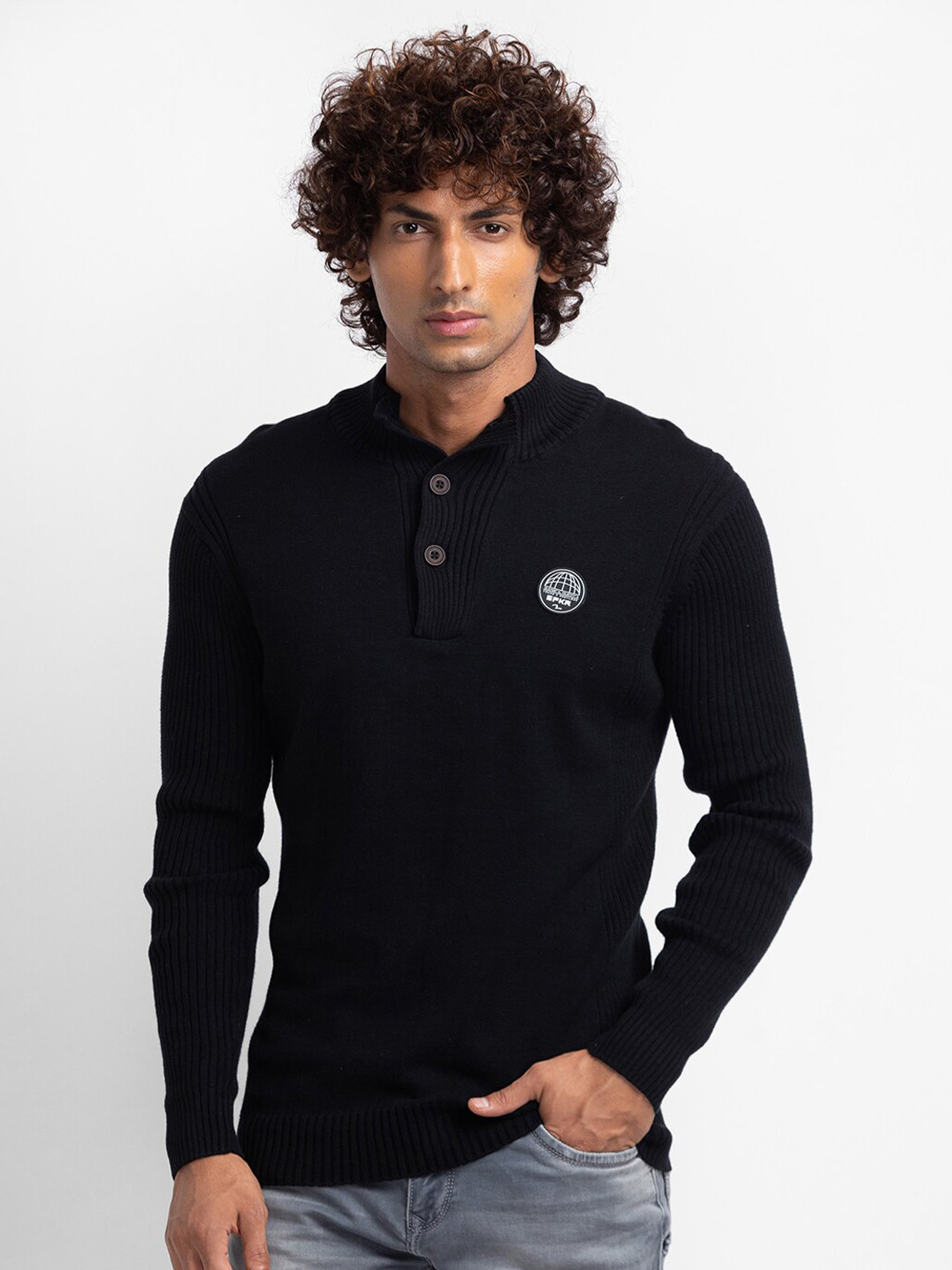 

SPYKAR Men Black Pullover