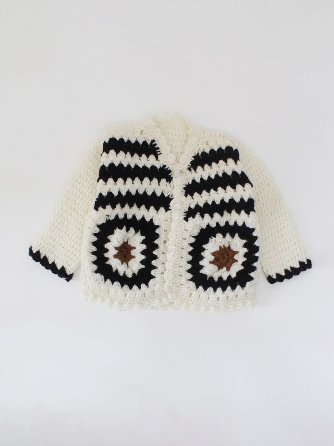 

Woonie Unisex Kids Black & Off White Cardigan