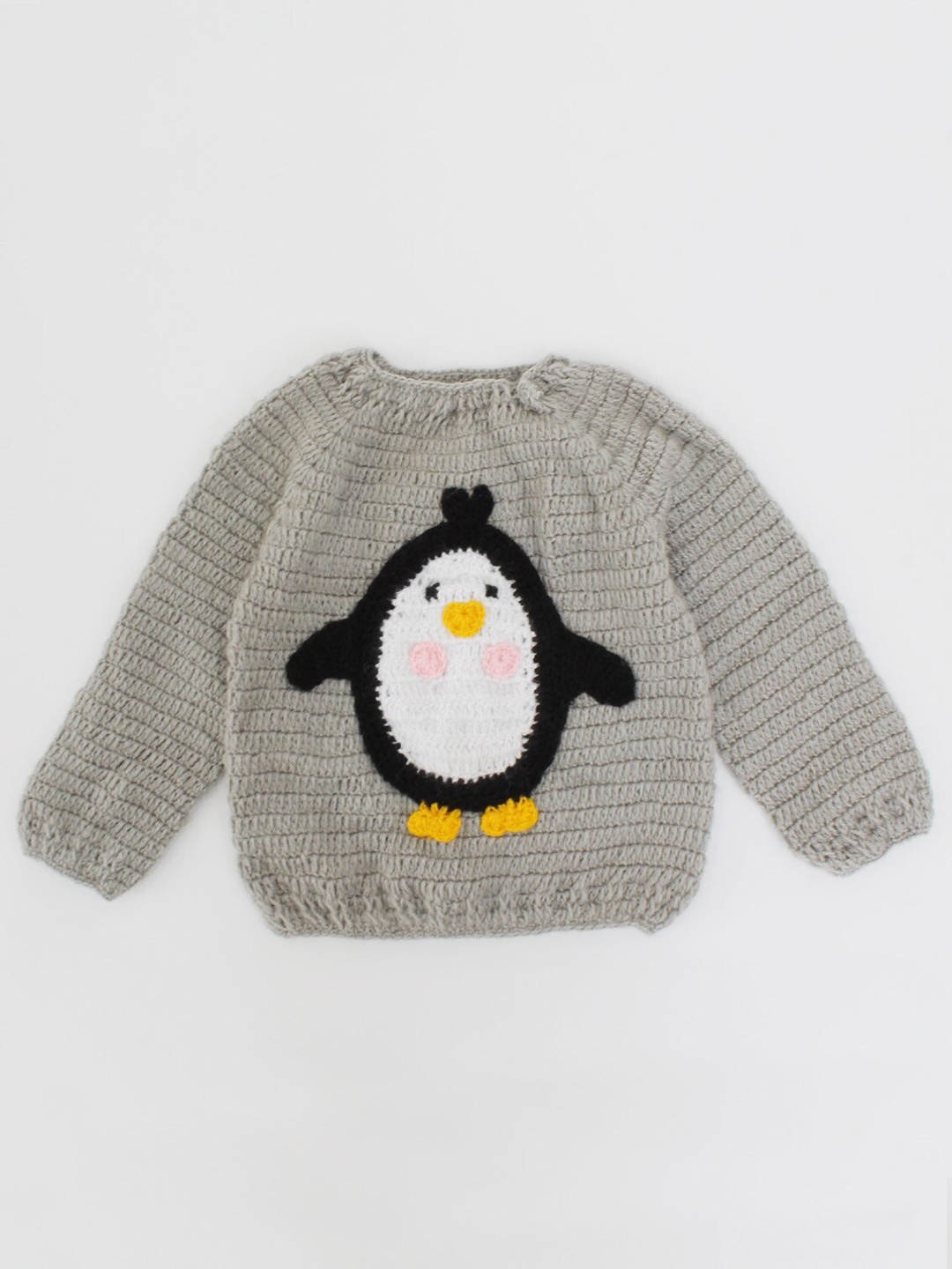 

Woonie Unisex Kids Grey & Black Animal Graphics Pullover