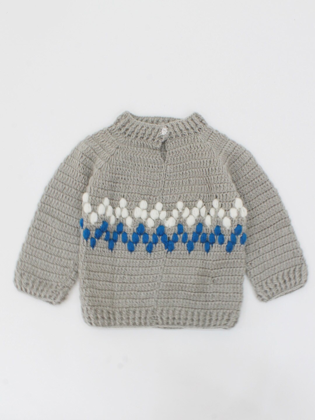 

Woonie Unisex Kids Grey & White Pullover