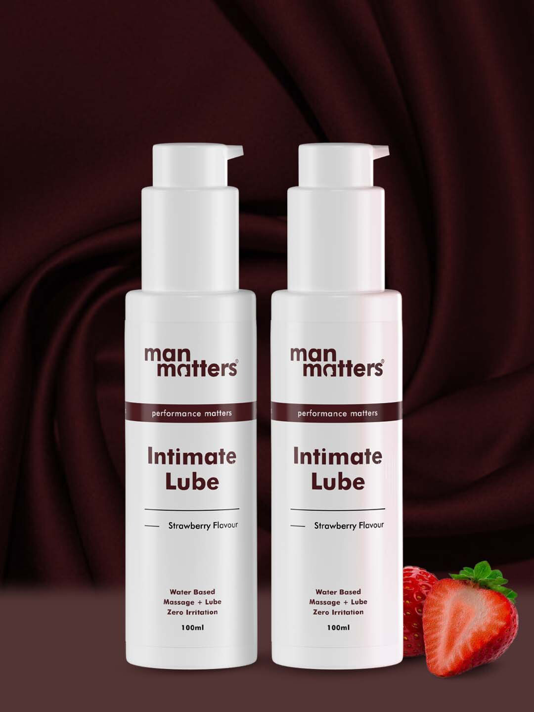 

Man Matters Men Set of 2 Performance Matters Strawberry Flavour Intimate Lube - 100ml Each, White