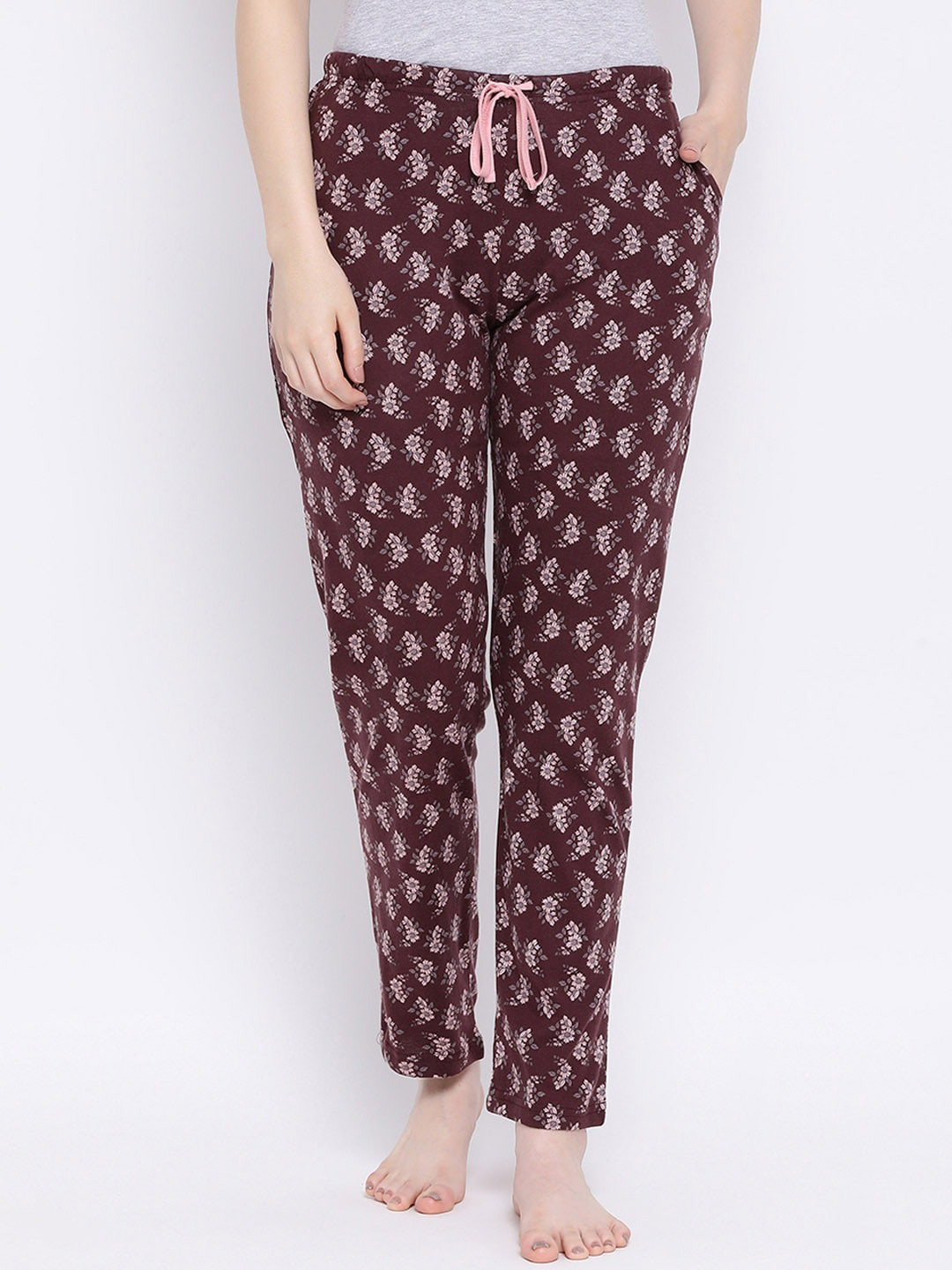

Kanvin Women Brown Printed Pure Cotton Lounge Pants