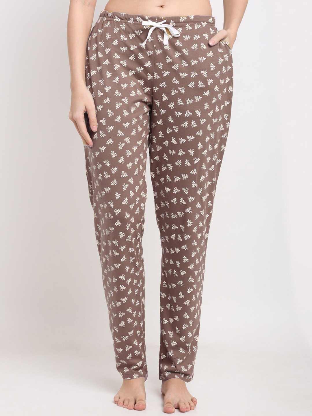 

Kanvin Women Grey Printed Cotton Lounge Pants