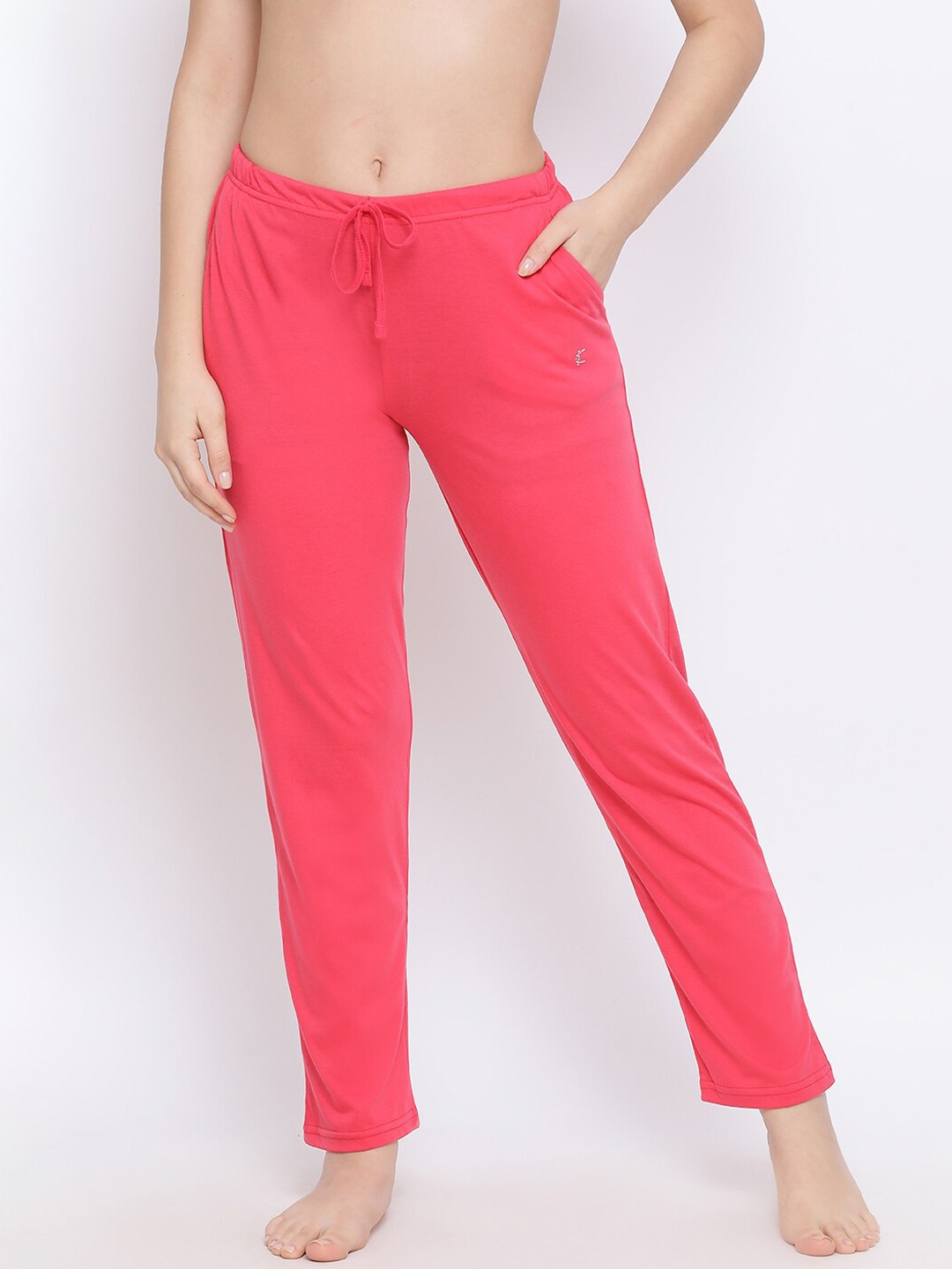 

Kanvin Women Pink Solid Pure Cotton Lounge Pants