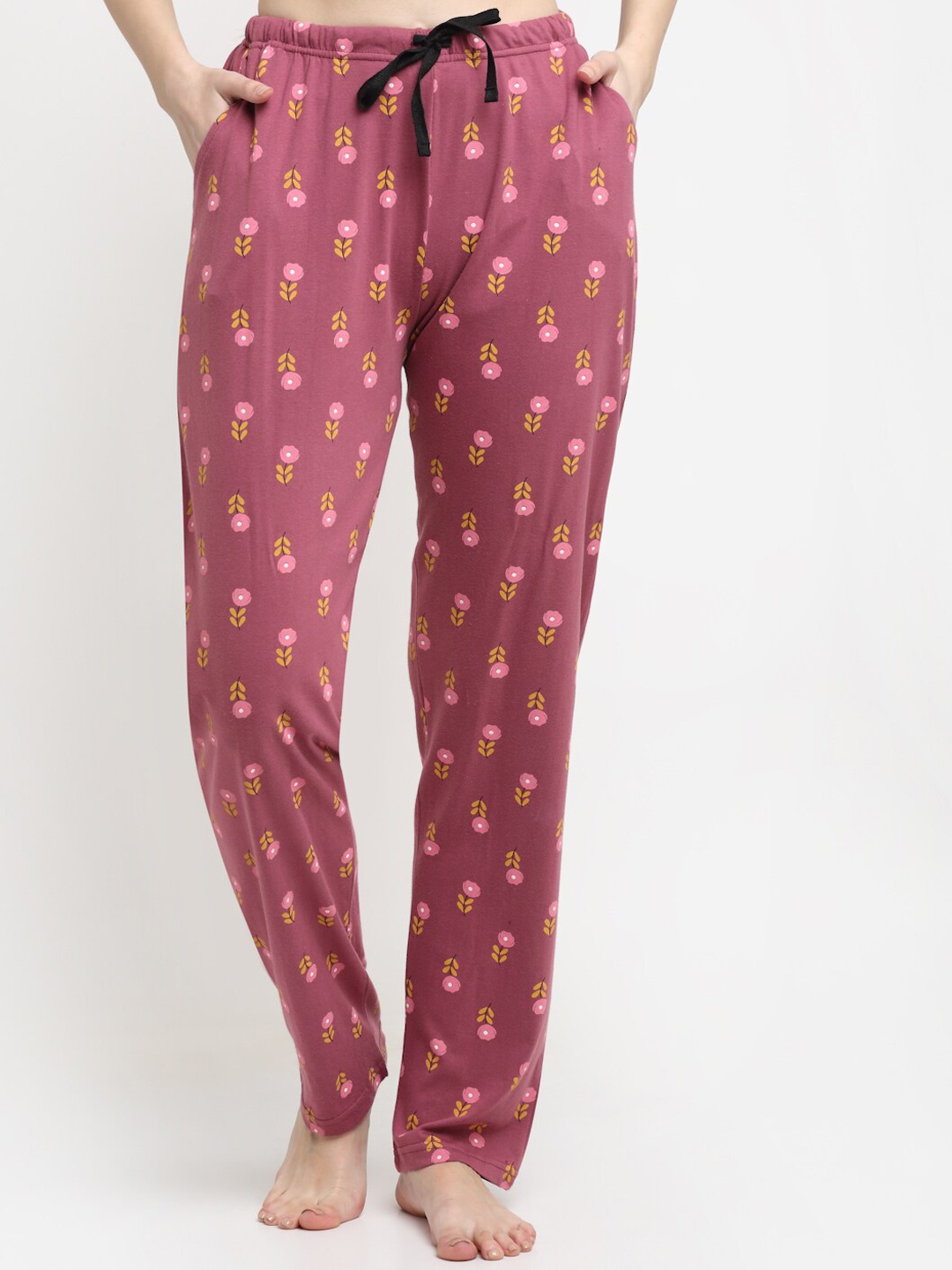 

Kanvin Pink Printed Cotton Lounge Pants