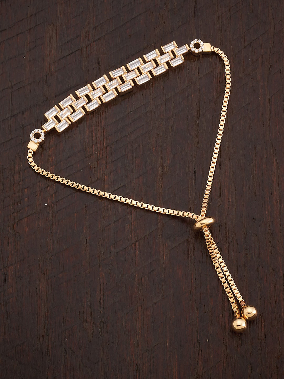 

Kushal's Fashion Jewellery Women Gold-Plated White Cubic Zirconia Charm Bracelet