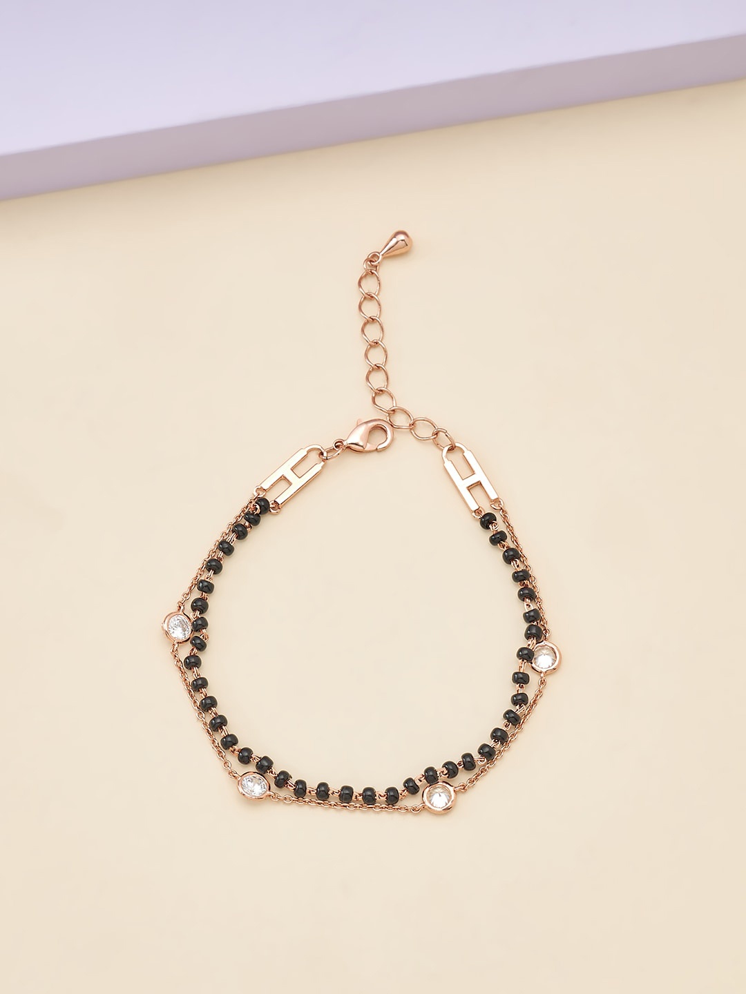 

Kushal's Fashion Jewellery Women White & Rose Gold-Plated Wraparound Bracelet