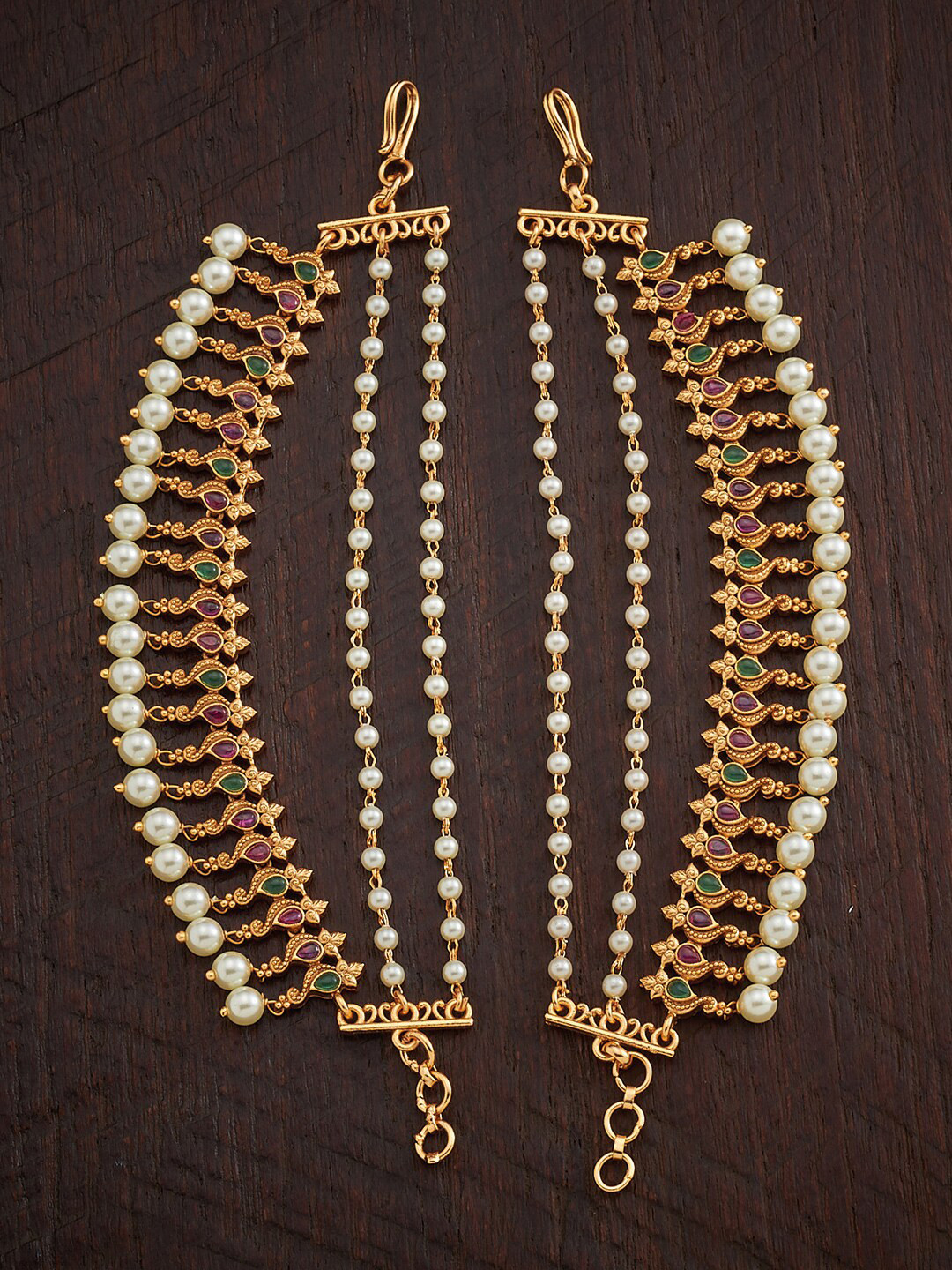

Kushal's Fashion Jewellery Women Red & Green Beaded Hair Accessory Set of