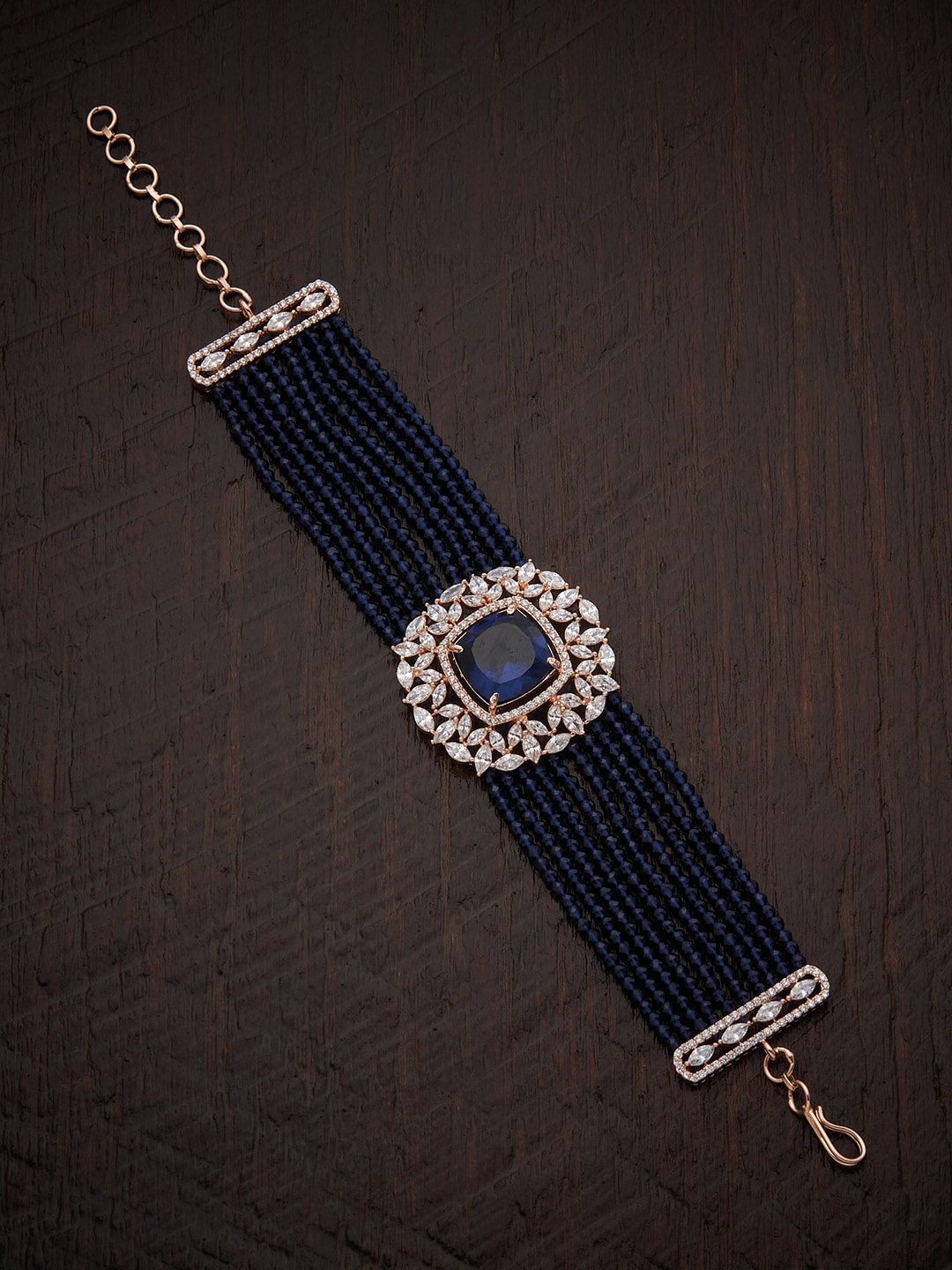 

Kushal's Fashion Jewellery Women Blue & Blue Rose Gold-Plated Wraparound Bracelet