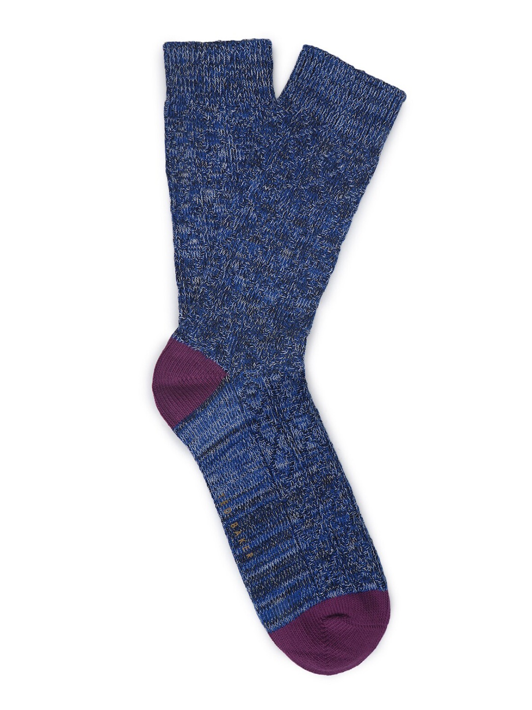 

Ted Baker Men Blue & Maroon Patterned Pure Cotton Above Ankle-Length Socks