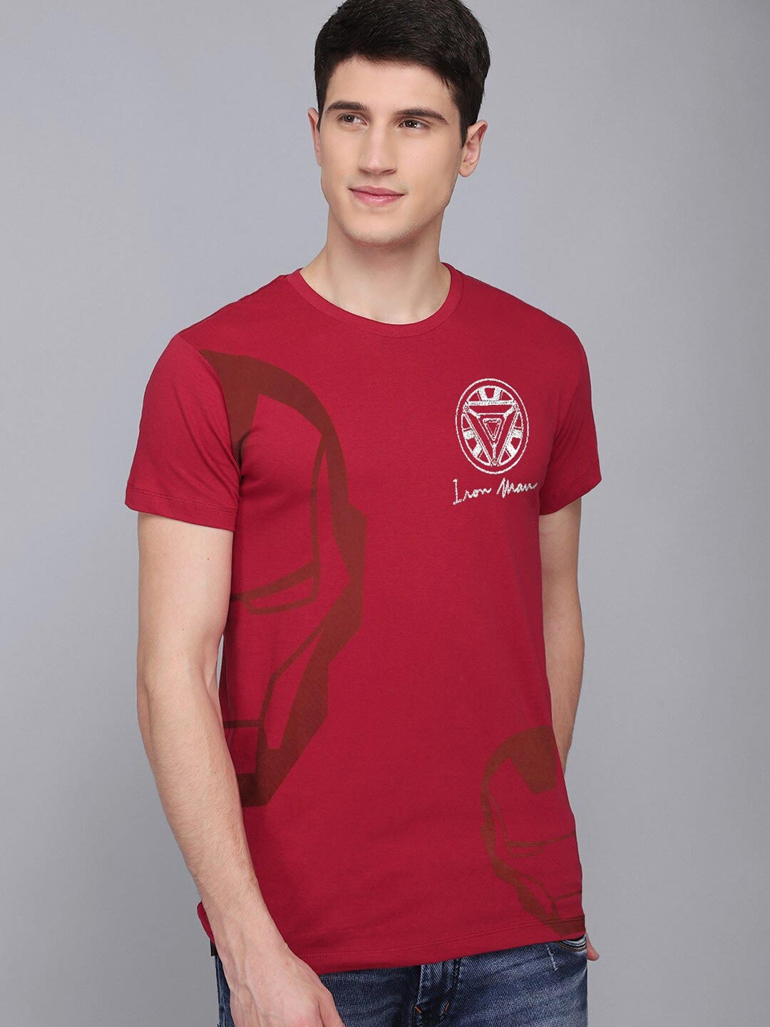 

Free Authority Men Red Printed Pure Cotton Tshirts