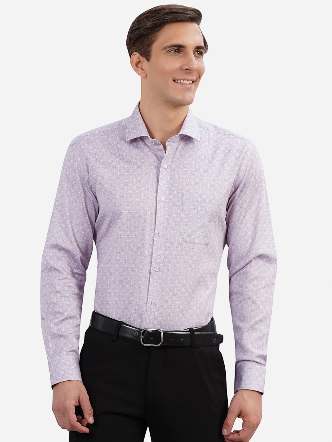 

JADE BLUE Men Purple Custom Casual Shirt