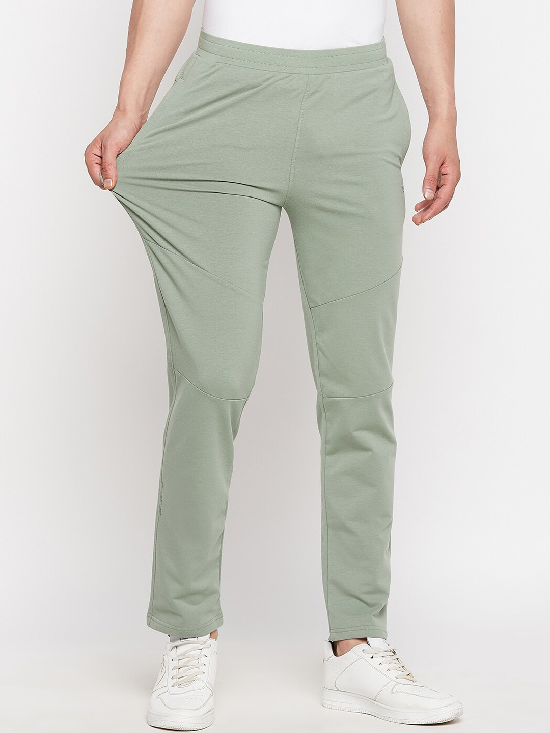 

Okane Men Olive-Green Solid Track Pants