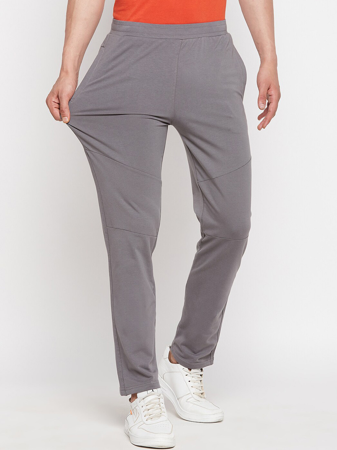 

Okane Men Grey Solid Track Pants