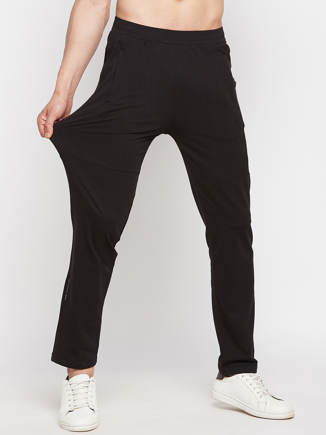 

Okane Men Black Solid Cotton Regular Fit Track Pants