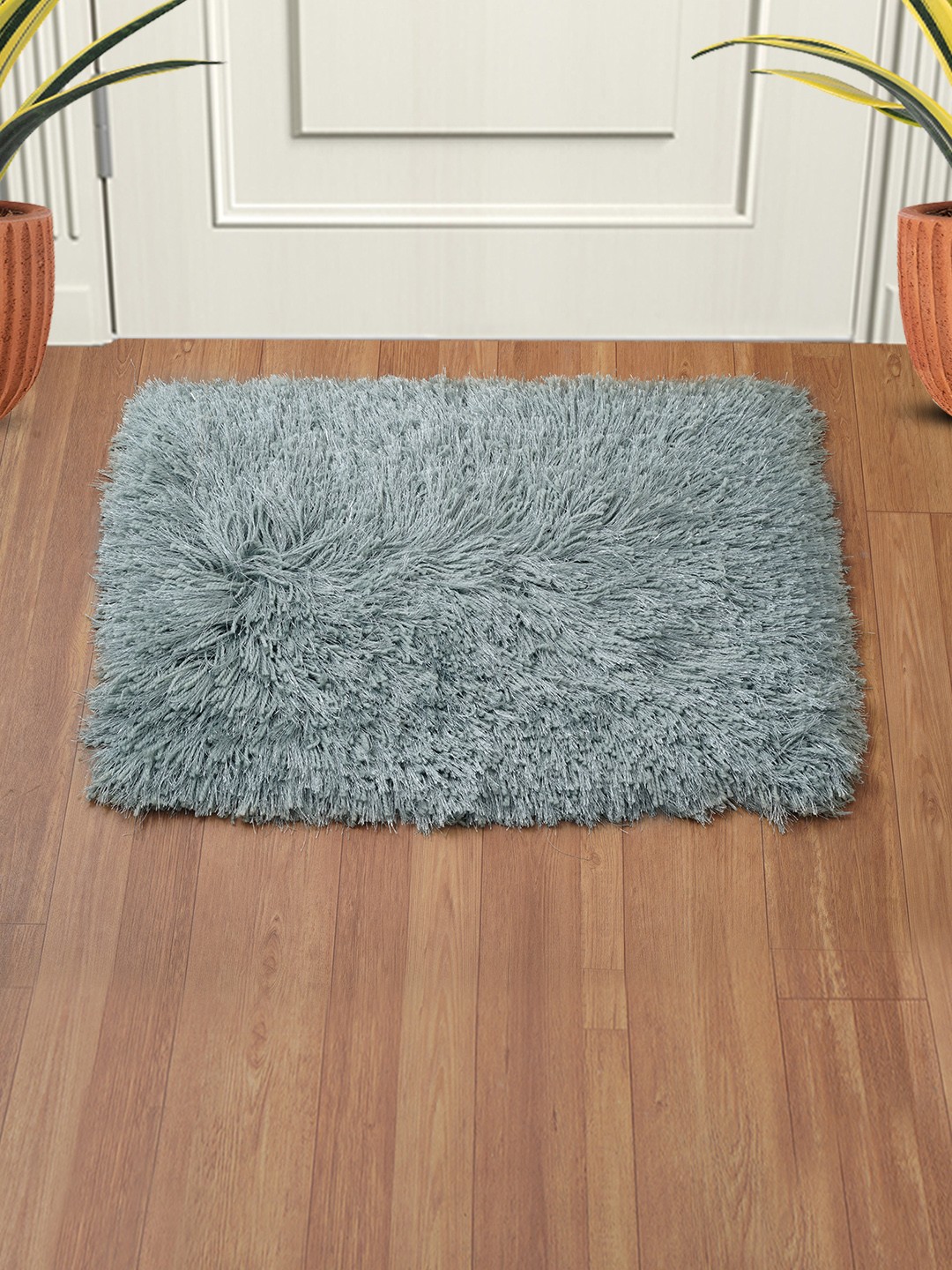

DREAM WEAVERZ Powder Blue Solid Shimmer Anti-Skid Floor Mat