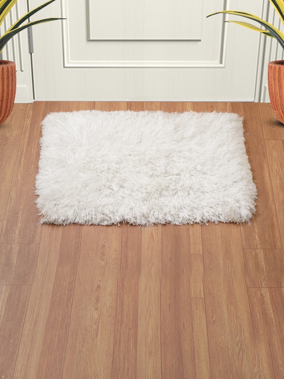 

DREAM WEAVERZ White Solid Shimmer Anti-Skid Floor Mat