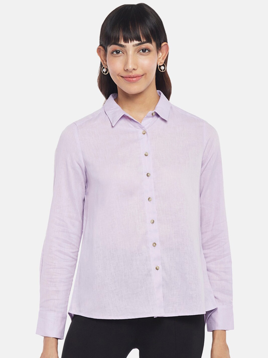 

Annabelle by Pantaloons Women Lavender Formal Shirt