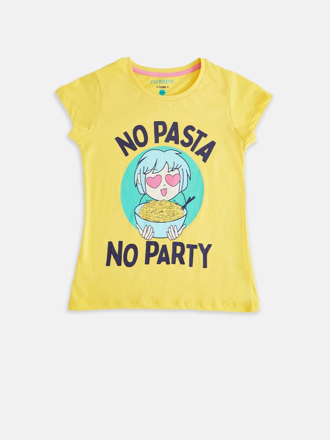 

Pantaloons Junior Girls Yellow Printed Applique T-shirt
