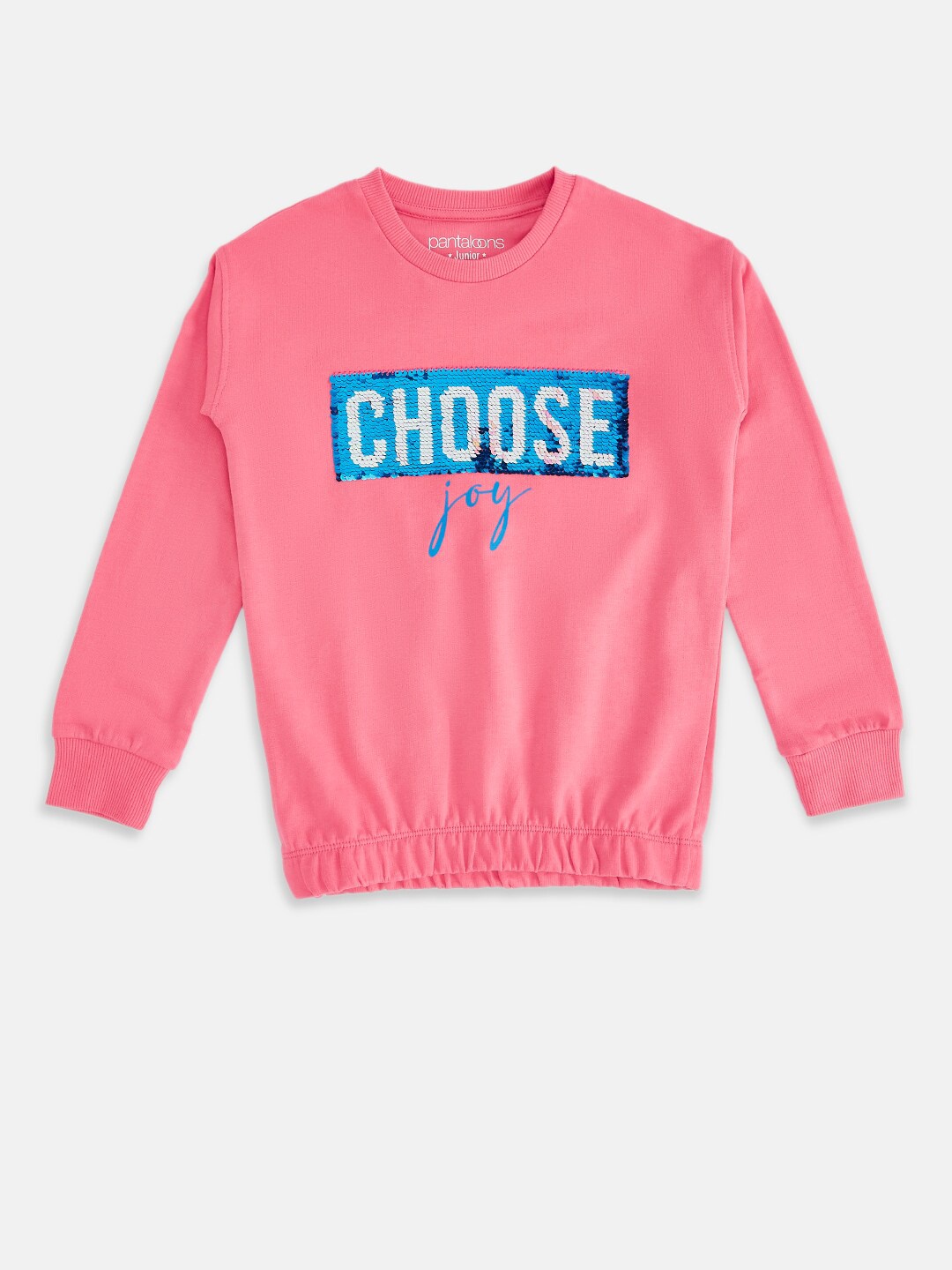 

Pantaloons Junior Girls Fuchsia Typography Printed Applique T-shirt