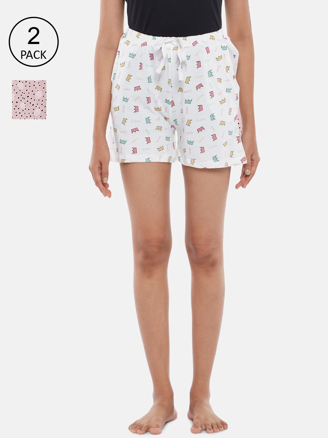 

Dreamz by Pantaloons Women Multicoloured Floral Printed Lounge shorts, Multi