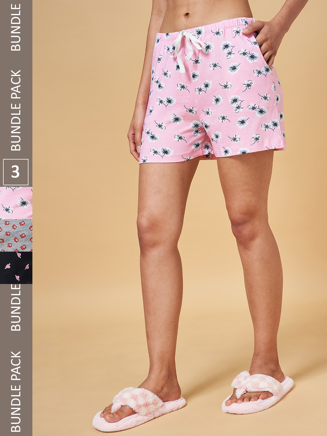 

Dreamz by Pantaloons Women Multicoloured Printed Lounge shorts, Multi