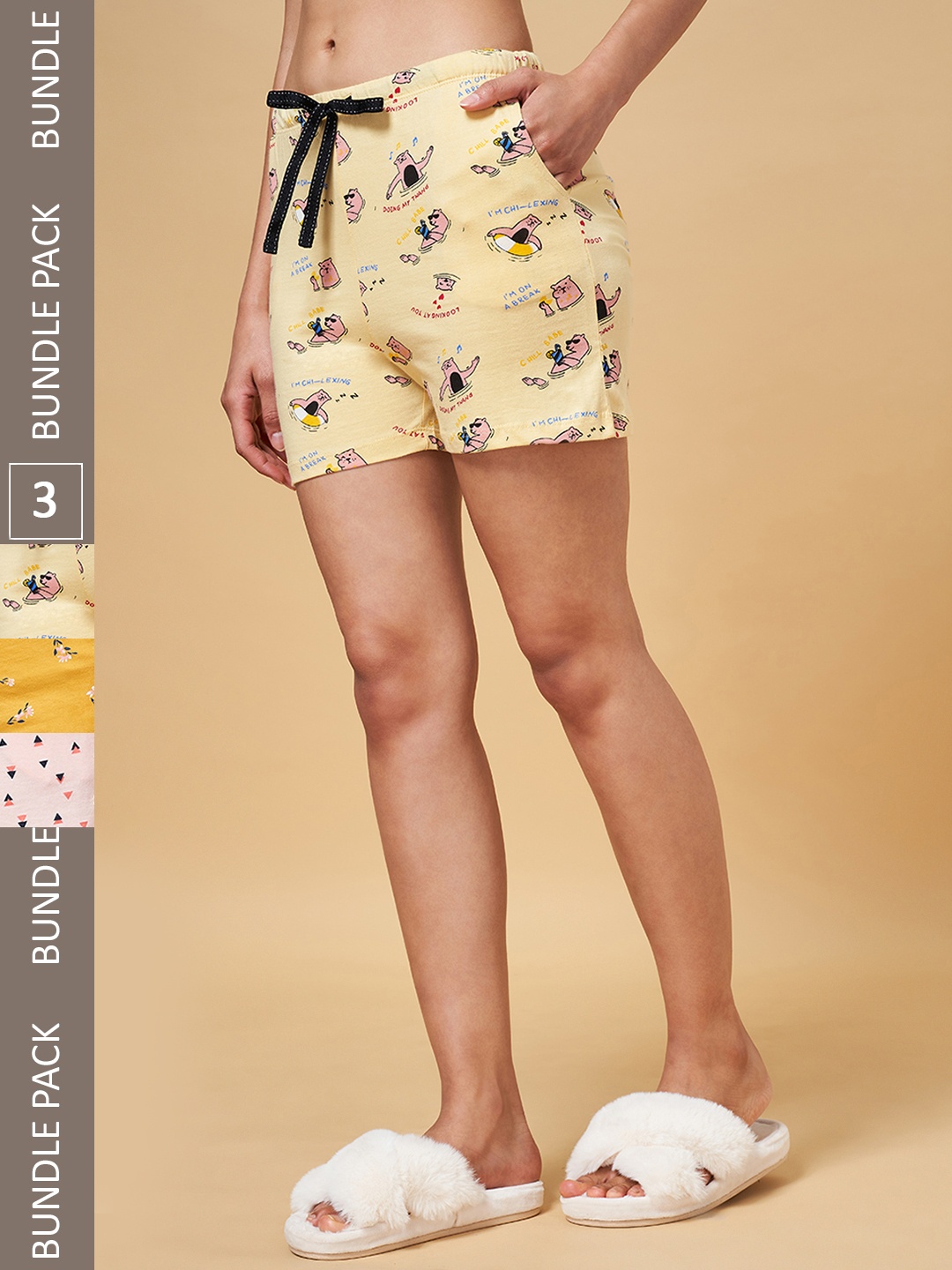 

Dreamz by Pantaloons Women Multicoloured Floral Printed Lounge shorts, Multi