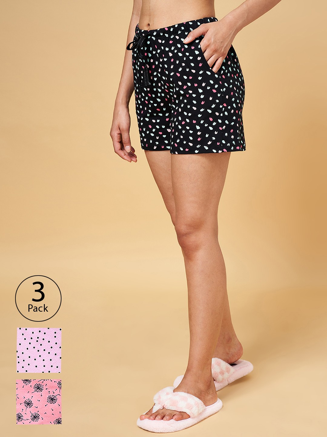 

Dreamz by Pantaloons Women Multicoloured Floral Printed Lounge shorts, Multi