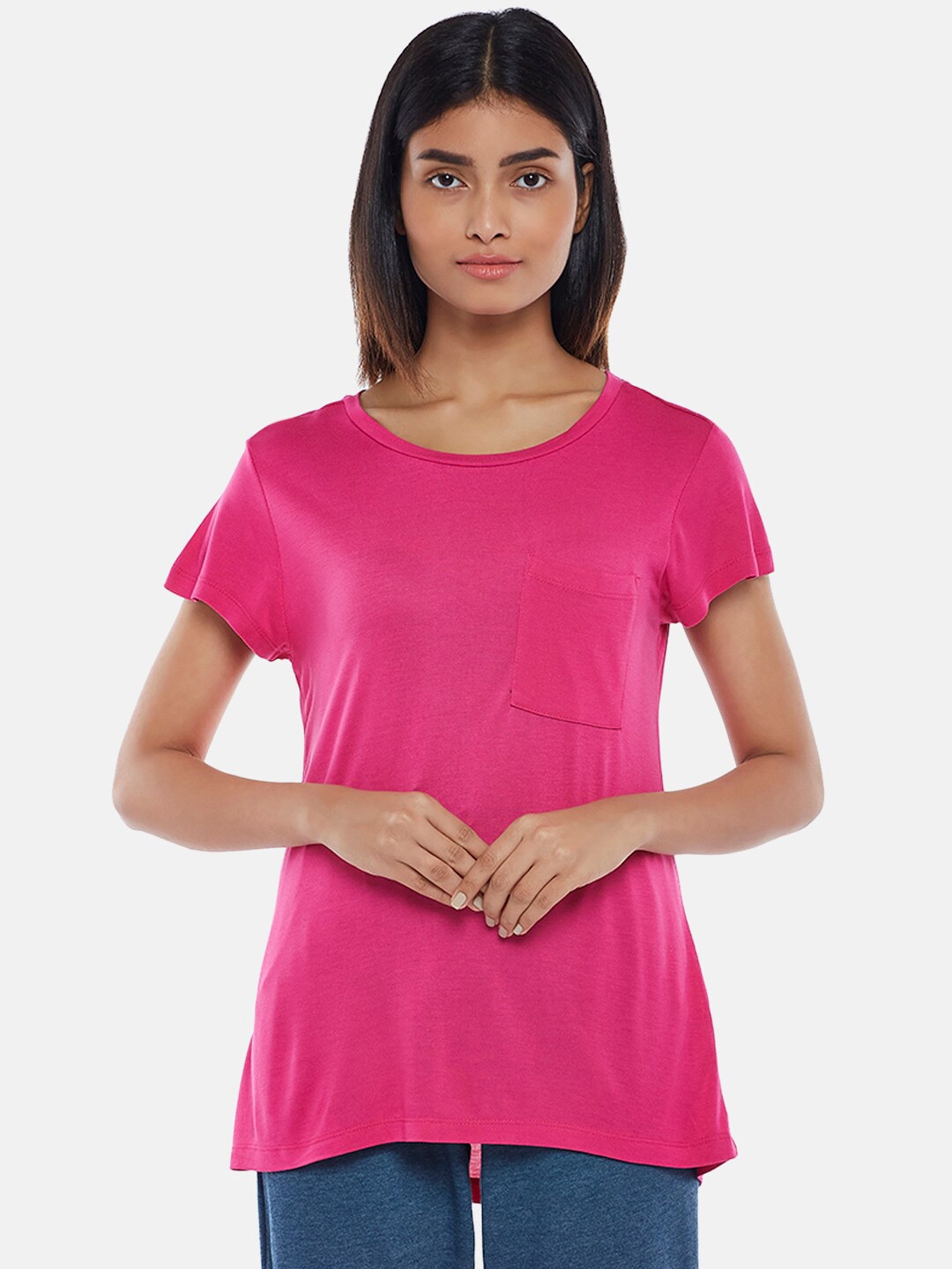 

Dreamz by Pantaloons Women Pink Solid Lounge T-shirt