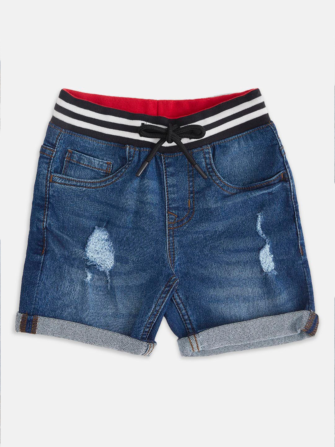 

Pantaloons Junior Boys Blue Washed Denim Shorts